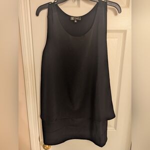 DG2 Diane Gilman Black Mixed Media Easy Tank XL